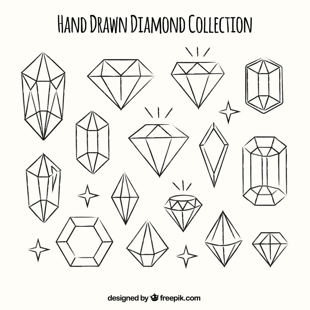 مجموعه‌ای از الماس‌های دست‌کشیده