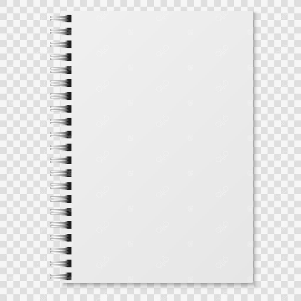 موکاپ واقع‌گرایانه دفتر یادداشت، دفتر فنری بسته و سفید، ارگانایزر یا دفتر خاطرات