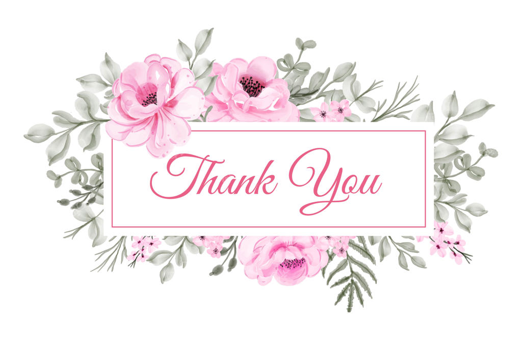 برچسب قاب نقاشی آبرنگی با گل صورتی و برگ‌ها