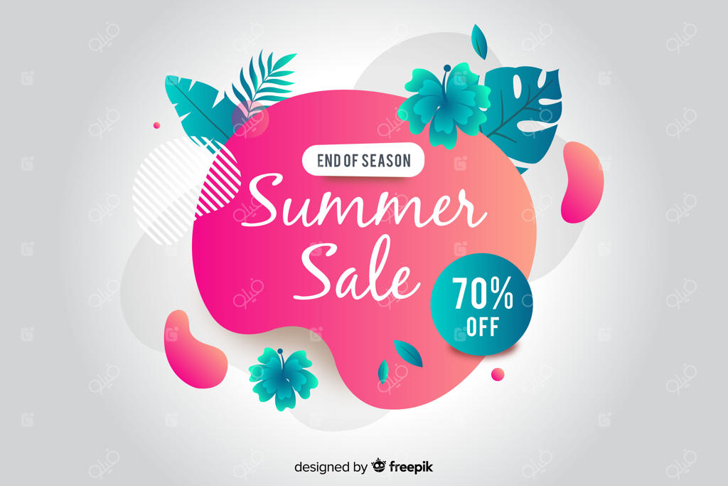 فروش ویژه تابستانی با طرح بنر آبستره