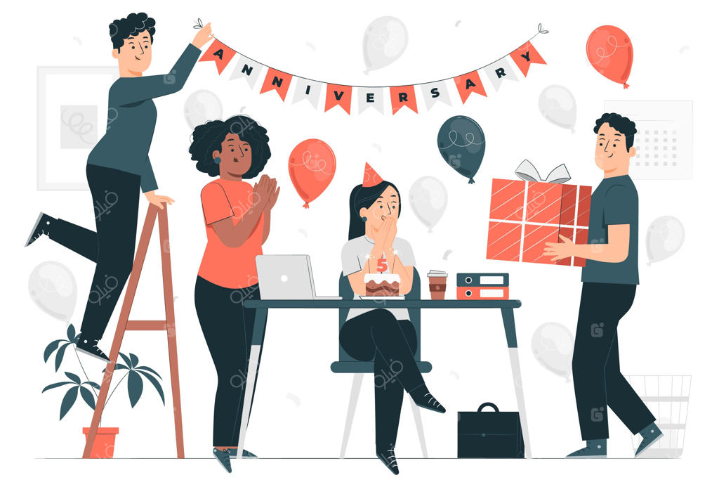 تصویرسازی مفهوم سالگرد کاری