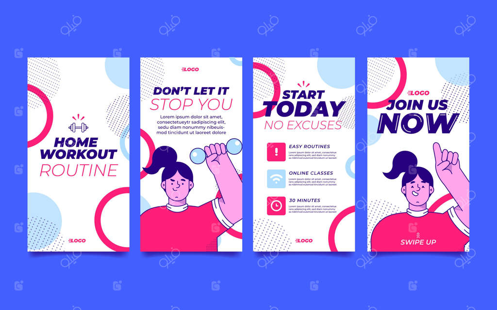 مجموعه استوری های اینستاگرام برای تناسب اندام و سلامتی