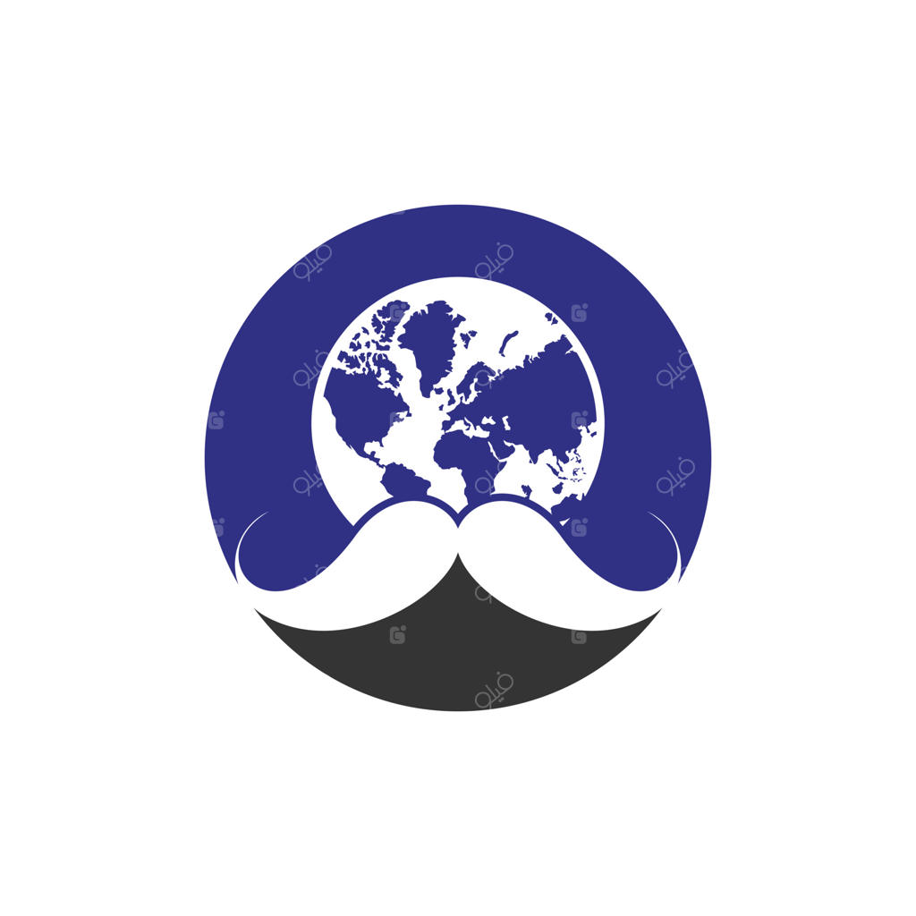 قالب طراحی لوگوی وکتور آرایشگر جهانی. طراحی لوگوی سبیل و نماد جهانی.