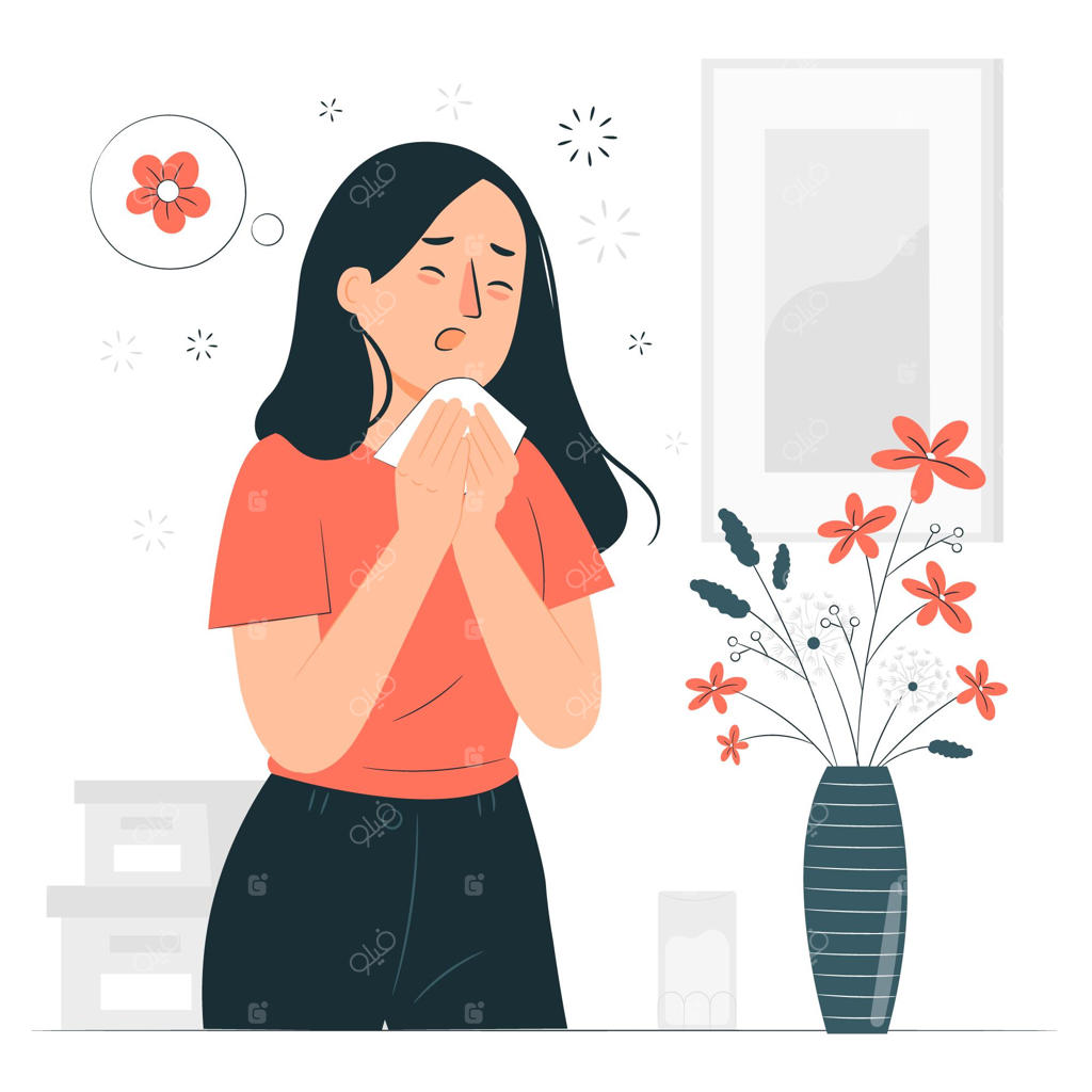 تصویر مفهومی آلرژی به گرده گل‌ها