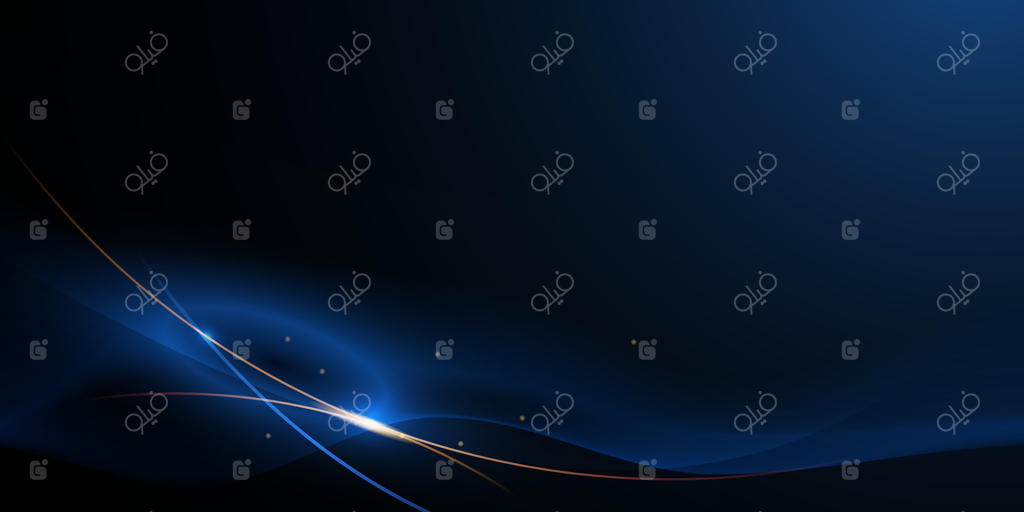 اثر نور طلایی انتزاعی، خطوط جاری، پترن حرکتی، رنگ گرادیان آبی برای کاغذ دیواری لوکس، قالب بنر، پس‌زمینه آینده‌نگر. طراحی گرافیک مدرن با فضاسازی.