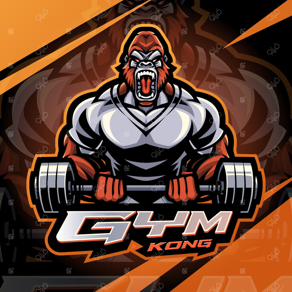 لوگوی جیم کونگ: قدرت و استقامت برای برندسازی حرفه‌ای ورزش و تناسب اندام