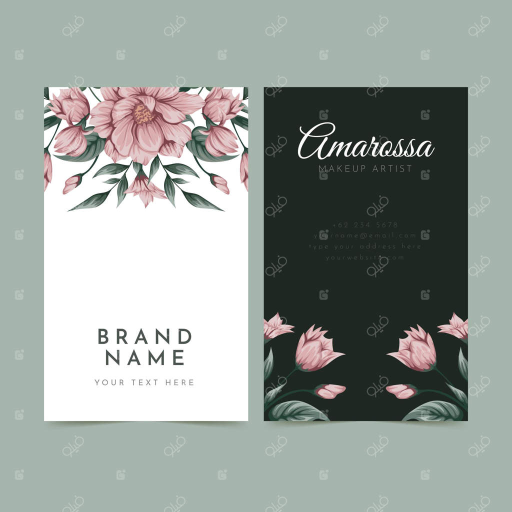 قالب کارت ویزیت عمودی برای فروشگاه گل