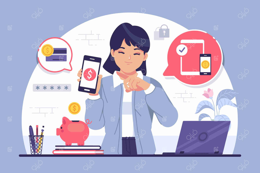 مفهوم تصویرسازی بانکداری الکترونیکی