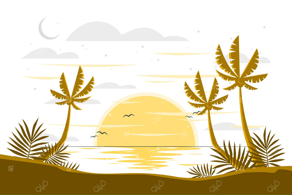 تصویرسازی مفهوم غروب آفتاب