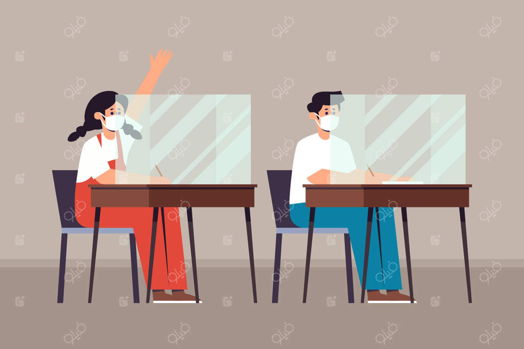 رعایت فاصله‌گذاری اجتماعی کودکان در مدرسه