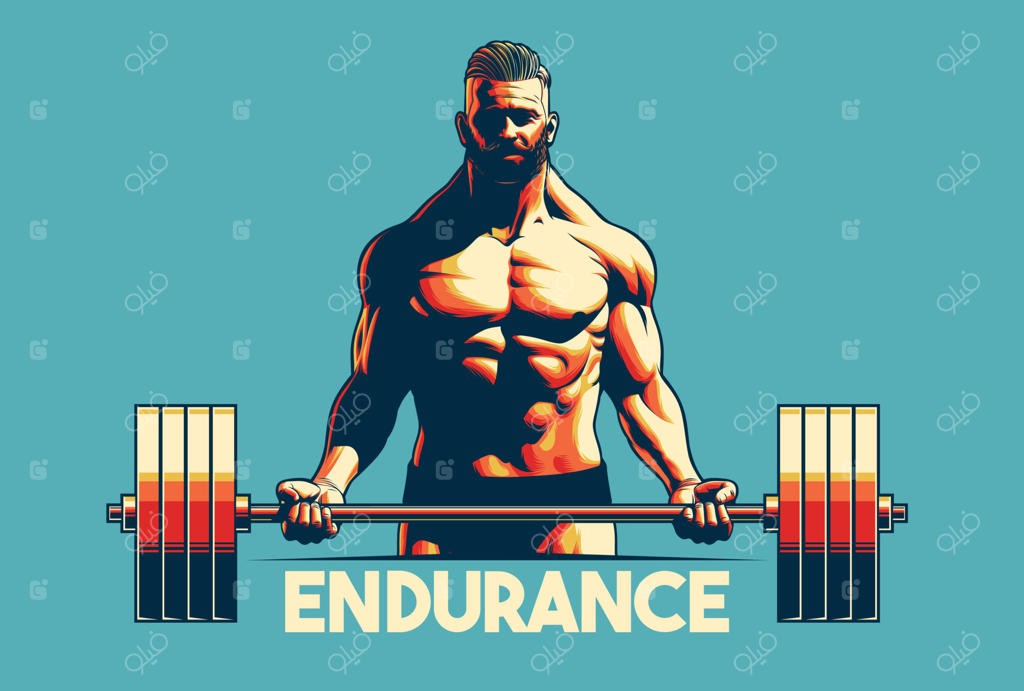 بدنساز تنومند در حال بلند کردن هالتر المپیکی