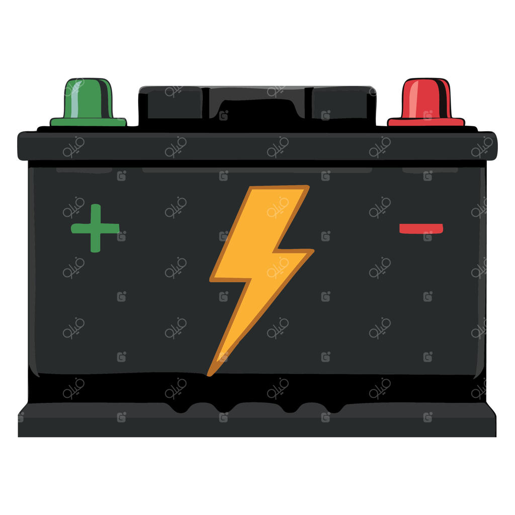 طرح مفهومی تصویرسازی باتری خودرو: نماد قدرت زیست‌محیطی وسیله نقلیه الکتریکی و شارژ انرژی