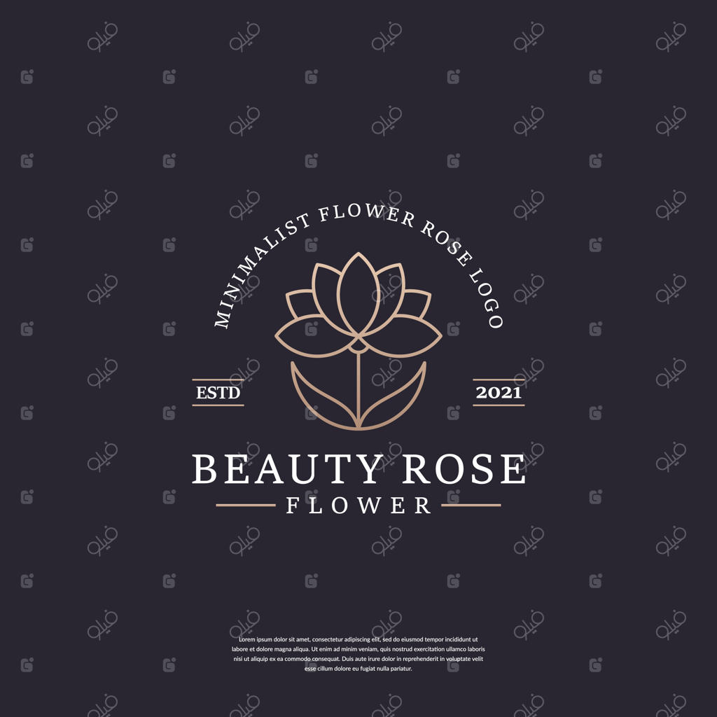 قالب لوگوی گل انتزاعی مینیمال