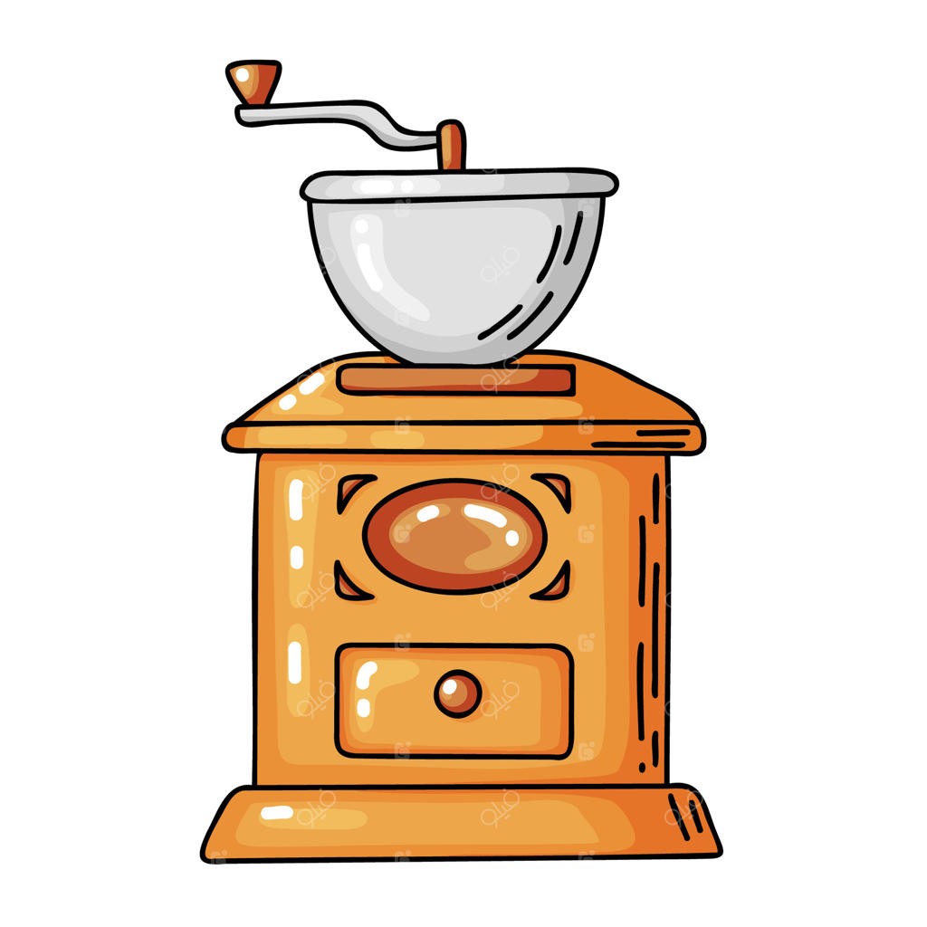 تصویر دست‌کشیده آسیاب قهوه قدیمی