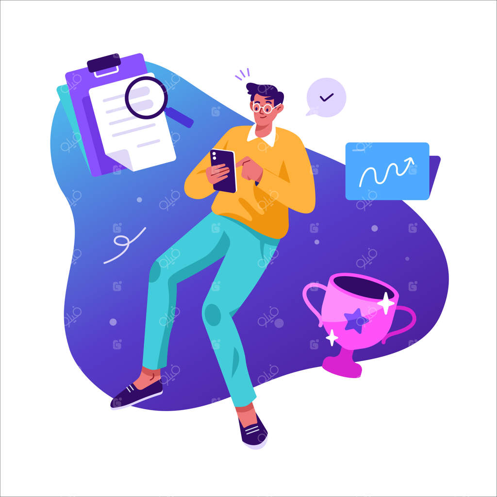 ایلاستراسیون فلت دوره دیجیتال