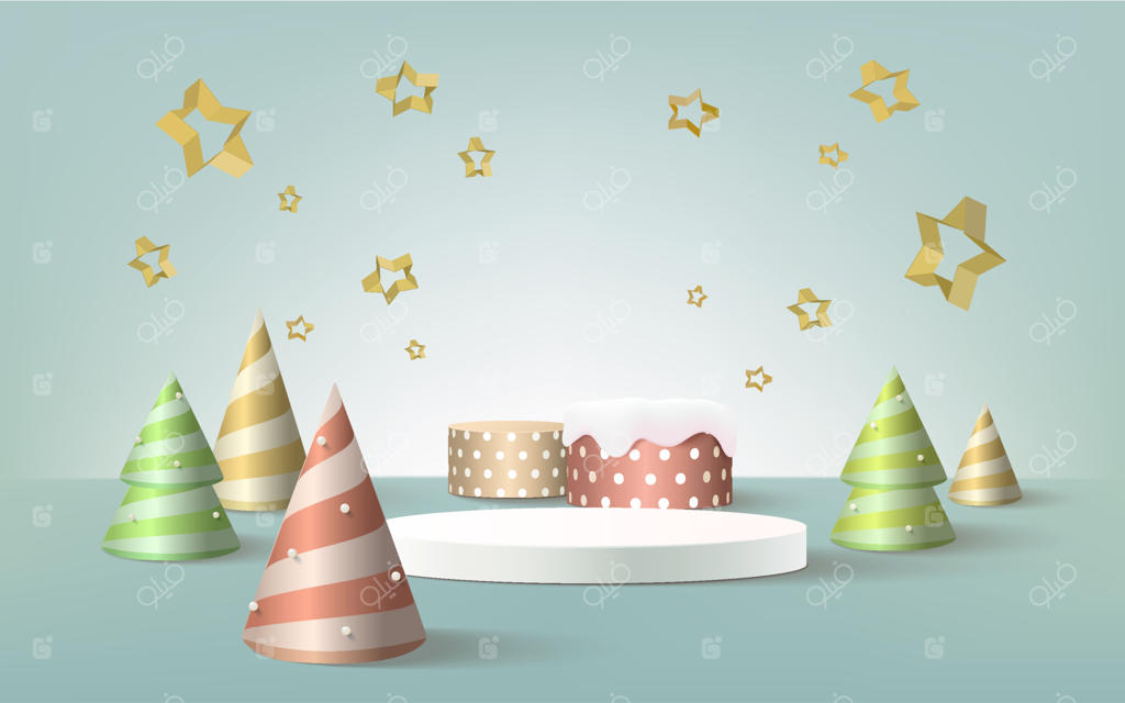 پس‌زمینه انتزاعی، صحنه‌ای برای نمایش محصول، رندر سه‌بعدی.