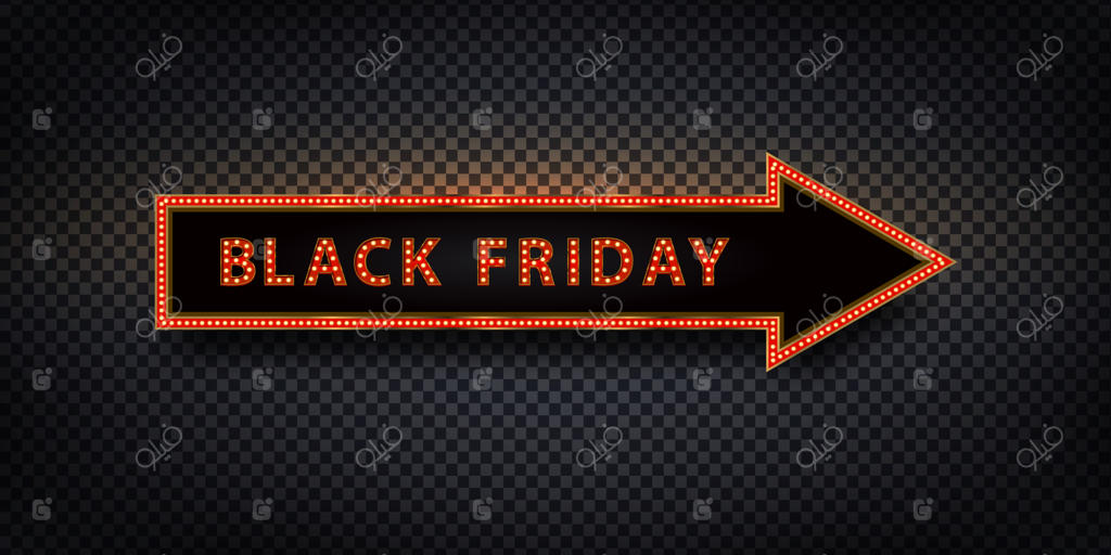 فلش نئون بیلبورد واقعی برای بلک فرایدی جهت تزئین و پوشش.