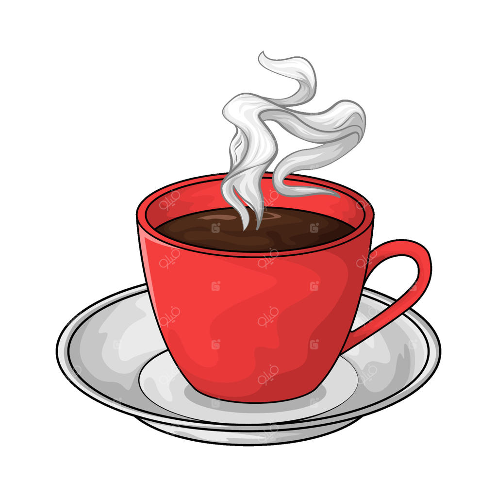 تصویرسازی قهوه داغ و بخارآلود