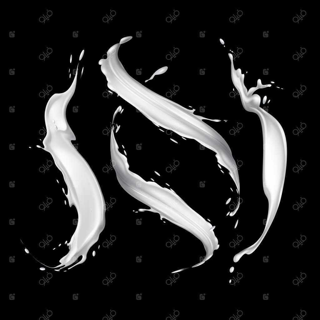 مجموعه‌ای واقع‌گرایانه از پاشش‌های شیر