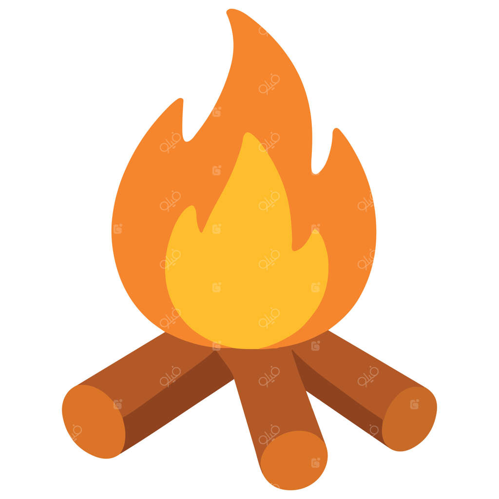 تصویر شعله‌های آتش اردو، شعله‌های اردو در باغ رنگارنگ، کلیپ‌آرت باغبانی رنگارنگ، طراحی سابلیمیشن باغبان