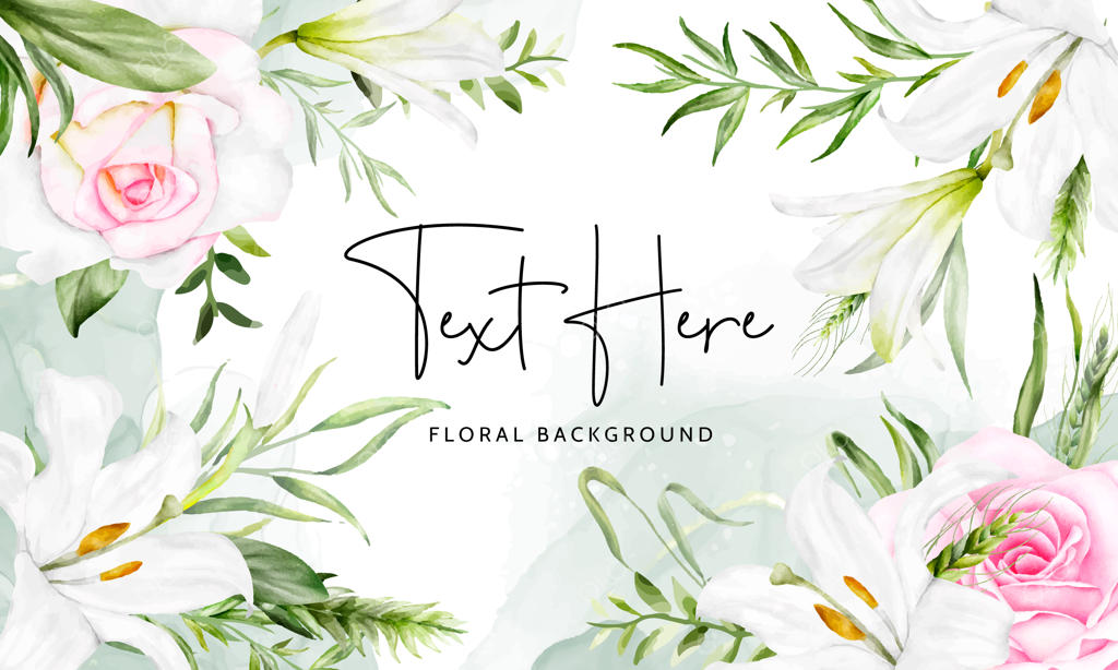 قالب پس‌زمینه زیبا با حلقه گل‌های عاشقانه