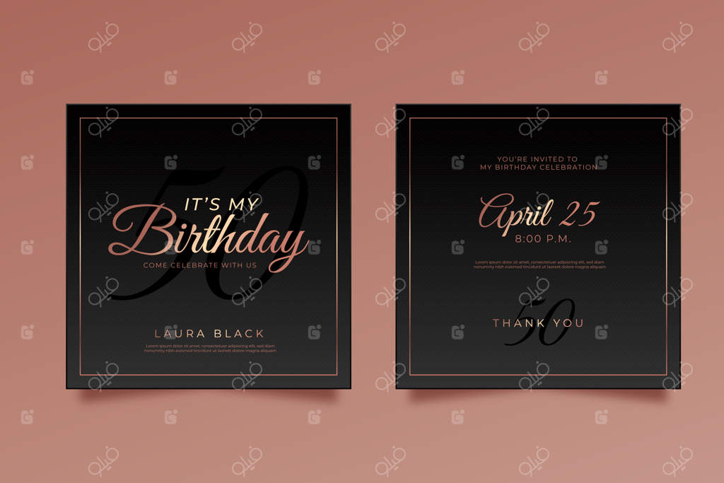 قالب شیک کارت دعوت تولد