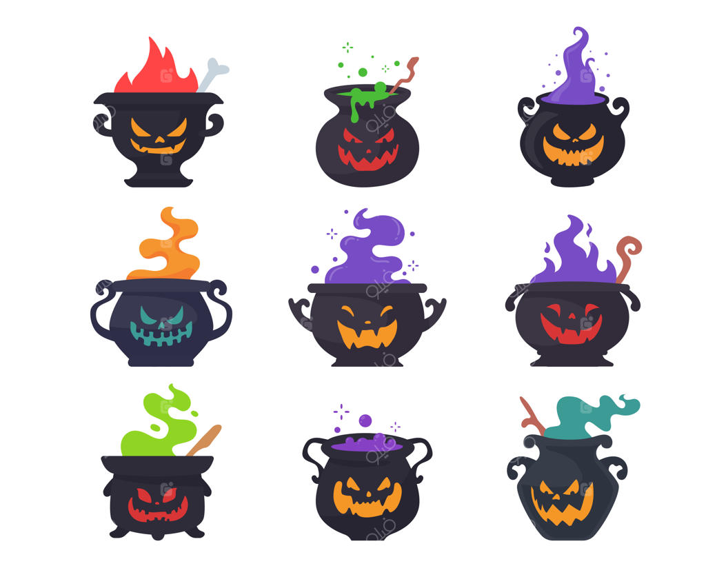 دیگ سمی جادوگر و دیگ ترسناک شیطان برای دکوراسیون هالووین