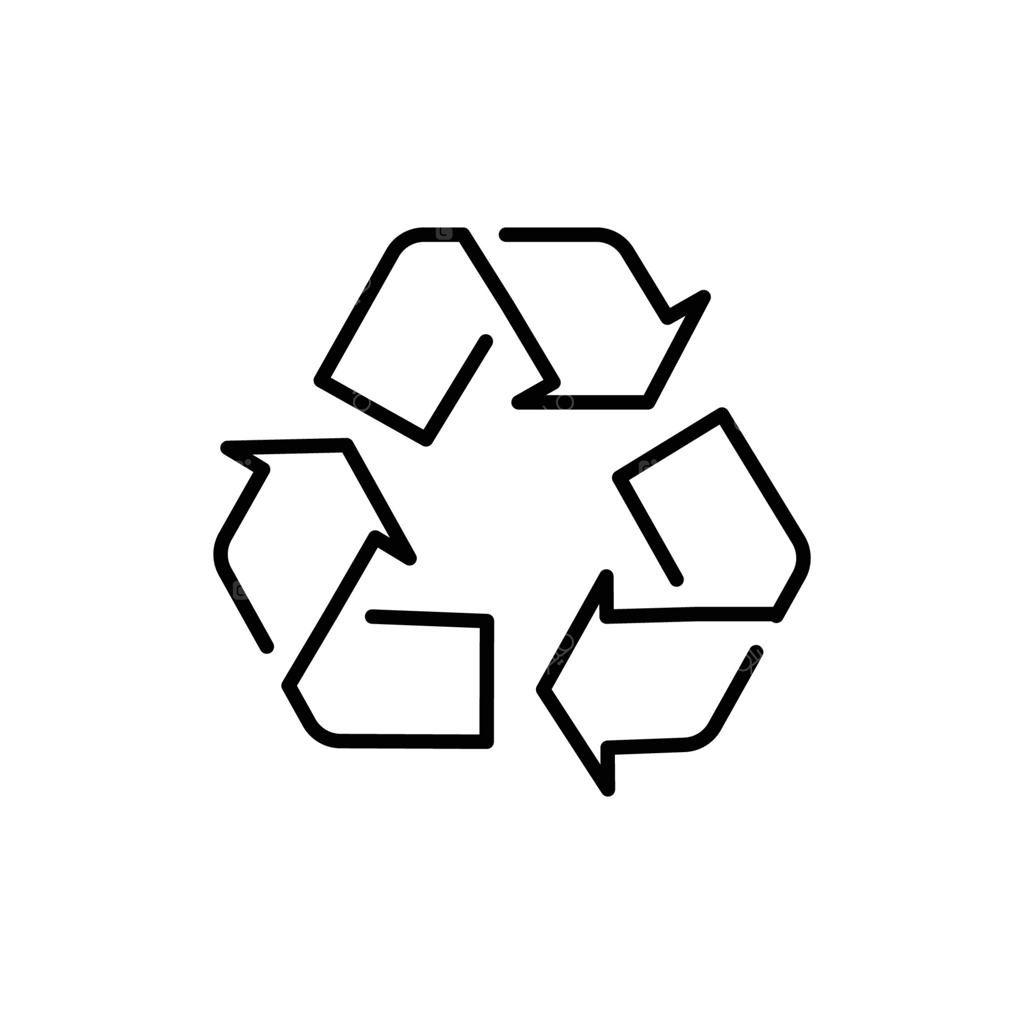 آیکون بازیافت. طرح ساده خطی. مناسب برای ابتکارات محیط زیستی و پروژه‌های پایداری. نماد خطی نازک. تصویر جداگانه.