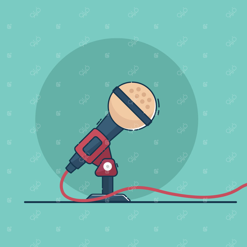 تصویر طراحی تخت میکروفون وکتور