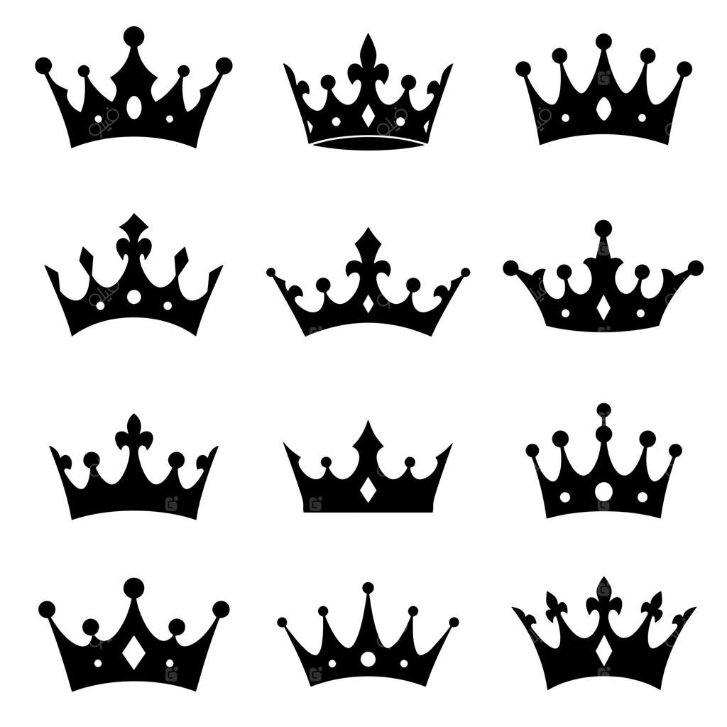 مجموعه سیلوئت‌های متنوع تاج سیاه