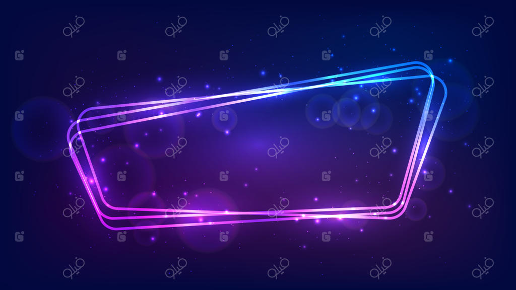 قاب گرد نئونی با افکت‌های درخشان و تلألوها