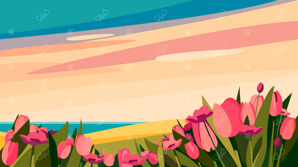 گل‌های صورتی در چمنزار: تصویری زیبا از طبیعت