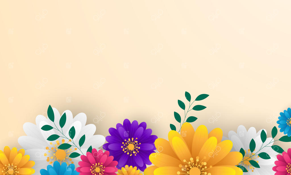 قالب بنر با گل‌های رنگارنگ