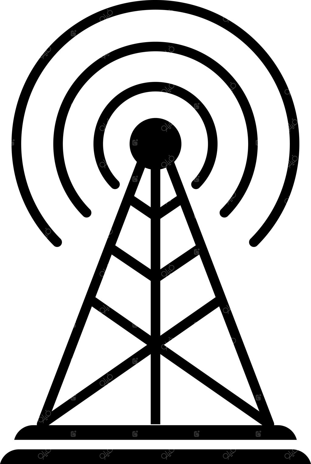 تصویرسازی وکتور آنتن با طرح گلیف توپُر