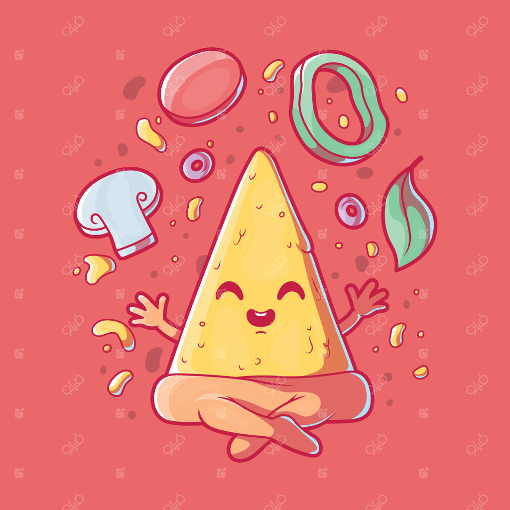 طرح مفهومی مدیتیشن تکه پیتزا