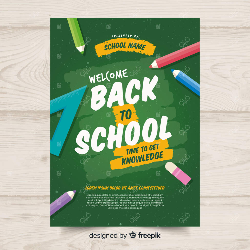 قالب کارت بازگشت به مدرسه ساده