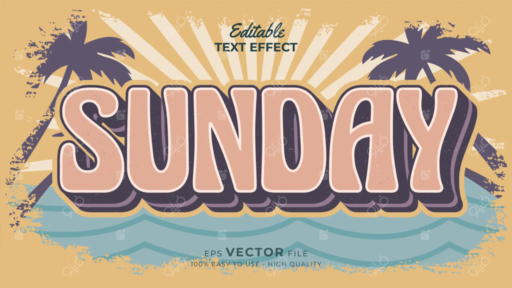 افکت متنی قابل ویرایش: تابستان به سبک رترو در قالب گرنج
