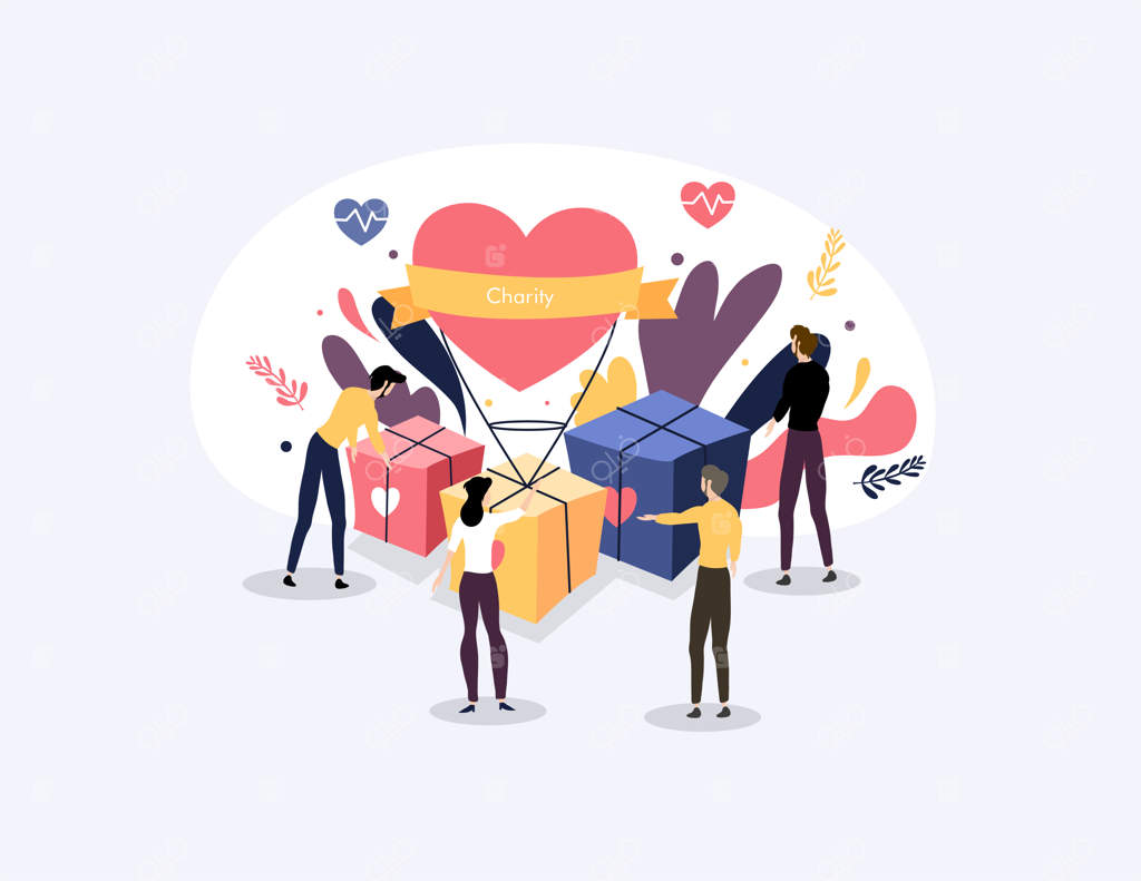 طراحی وکتور خیریه برای رویداد روز خیریه