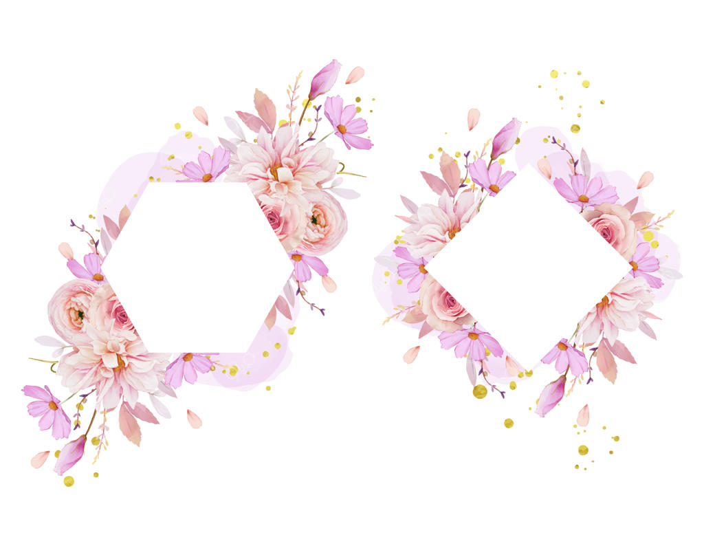 قاب گل زیبا با رزهای آبرنگی، داوودی و سردهٔ گل‌پَر