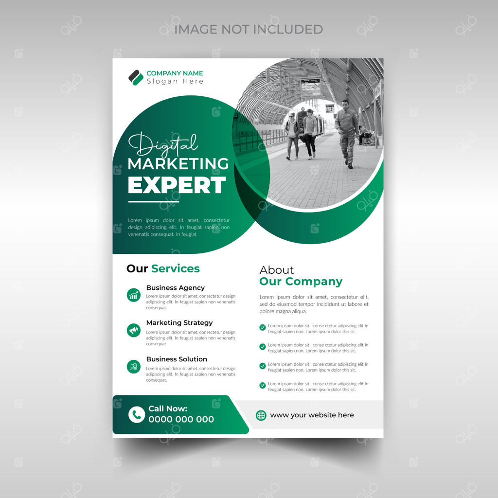 قالب طراحی تراکت شرکتی و تجاری برای متخصص بازاریابی خلاق