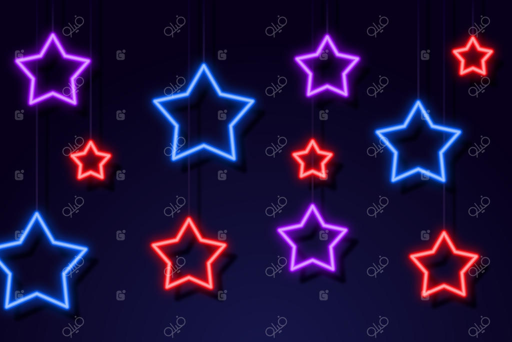 پس‌زمینه نورهای نئونی