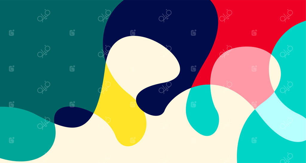 طرح وکتور انتزاعی هندسی و سیال با امواج گرادینت، خطوط، نقاط و الگوی باتیک اندونزی