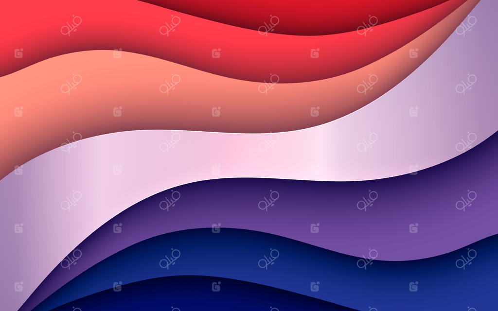 پس‌زمینه لایه‌های بُعددار نارنجی و آبی