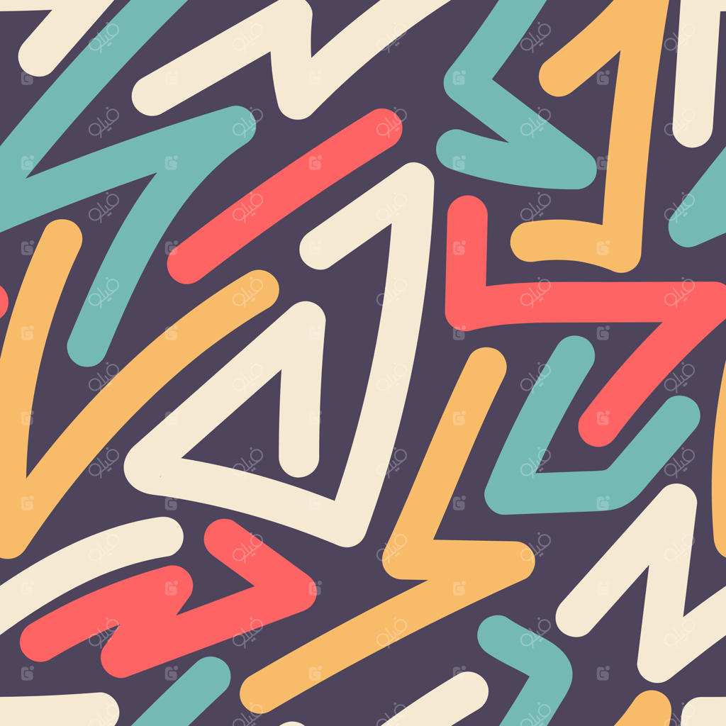 طرح رنگارنگ با فلش‌ها و اشکال مختلف