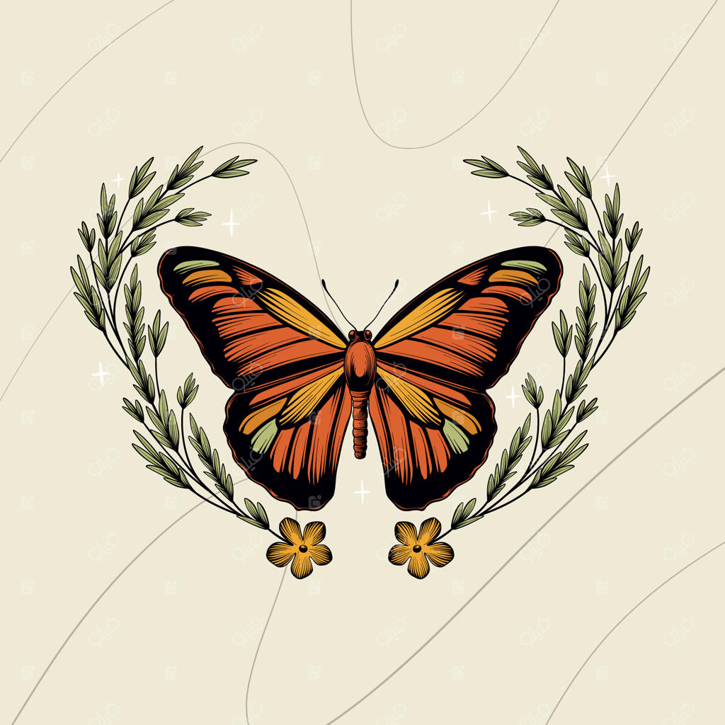تصویرسازی دستی پروانه