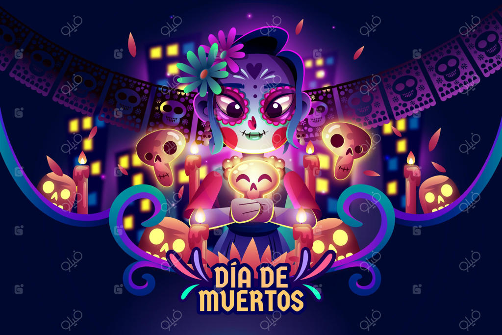 پس‌زمینه روز مردگان به سبک ساده