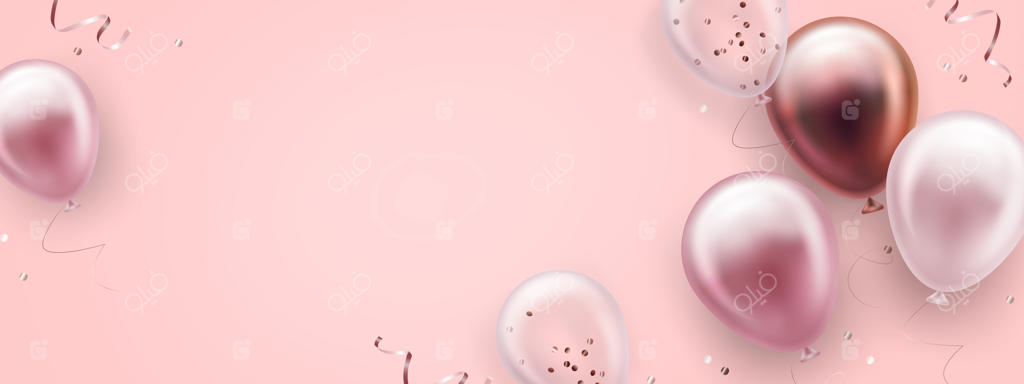 بنر جشن با بادکنک‌های واقعی