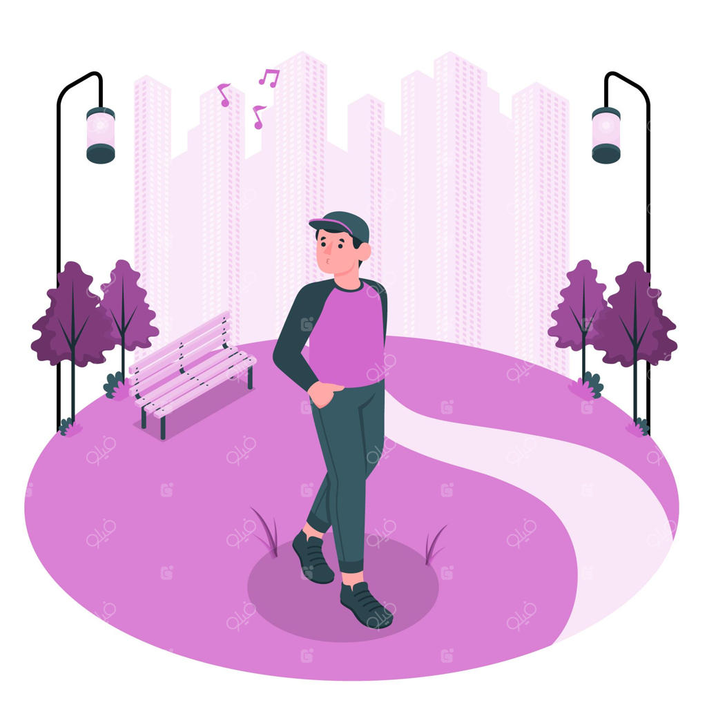 تصویرسازی از مفهوم گردش و پیاده‌روی