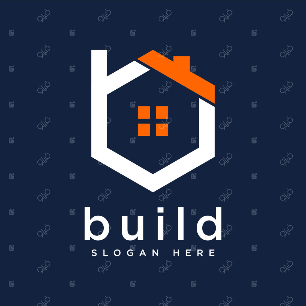 طراحی لوگوی سقف ساختمان با حرف B و تصویرسازی آیکون