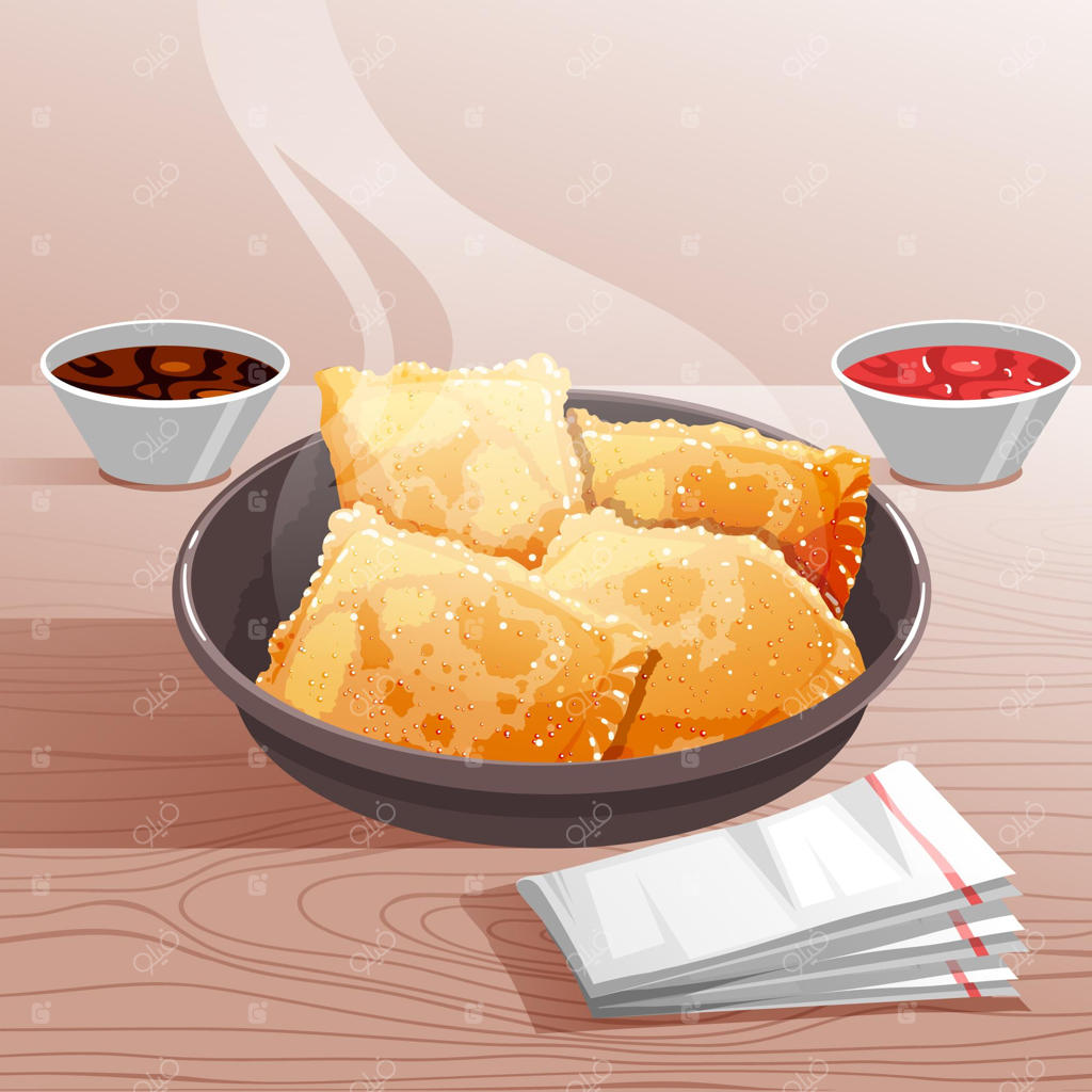 نقاشی واقع‌گرایانه از غذای برزیلی پاستل